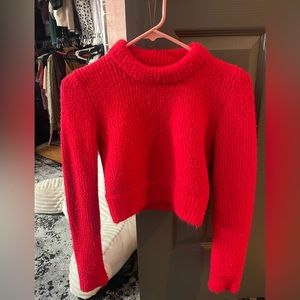 Urban Outfitters x UNIF Cropped Red Knitted Sweater